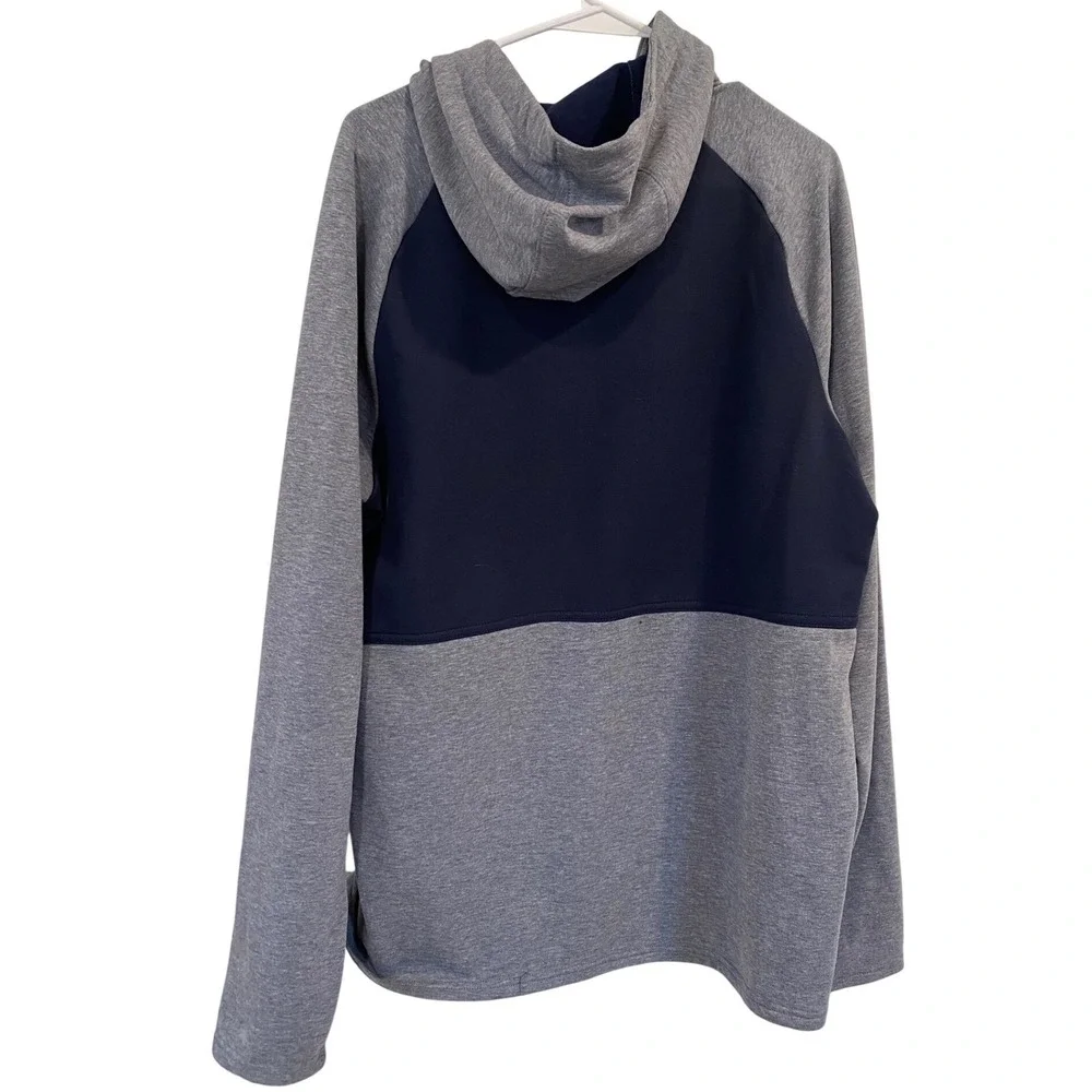 Nike Mens Hoodie Therma-FIT Colorblock Navy Grey Fleece Lined‎ DD2112-451 Large